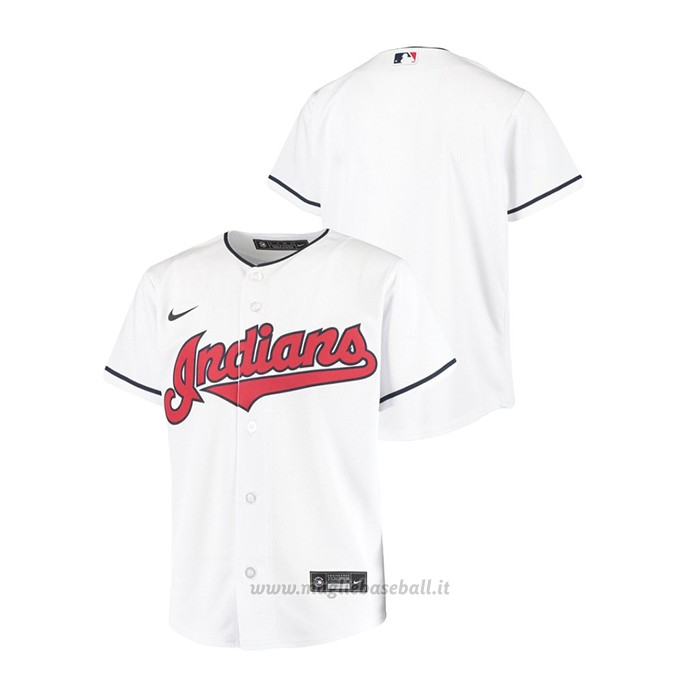 Maglia Baseball Bambino Cleveland Indians Replica Primera Bianco